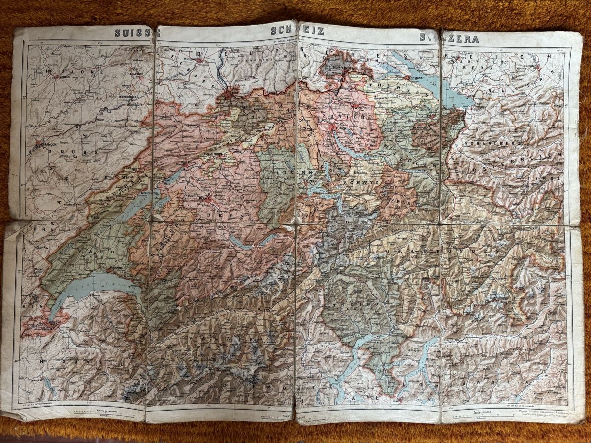 Landkarten & Atlanten: Schweizer Landkarten antik  /  3 Stück – Gebraucht aus siebnen von minte 3
