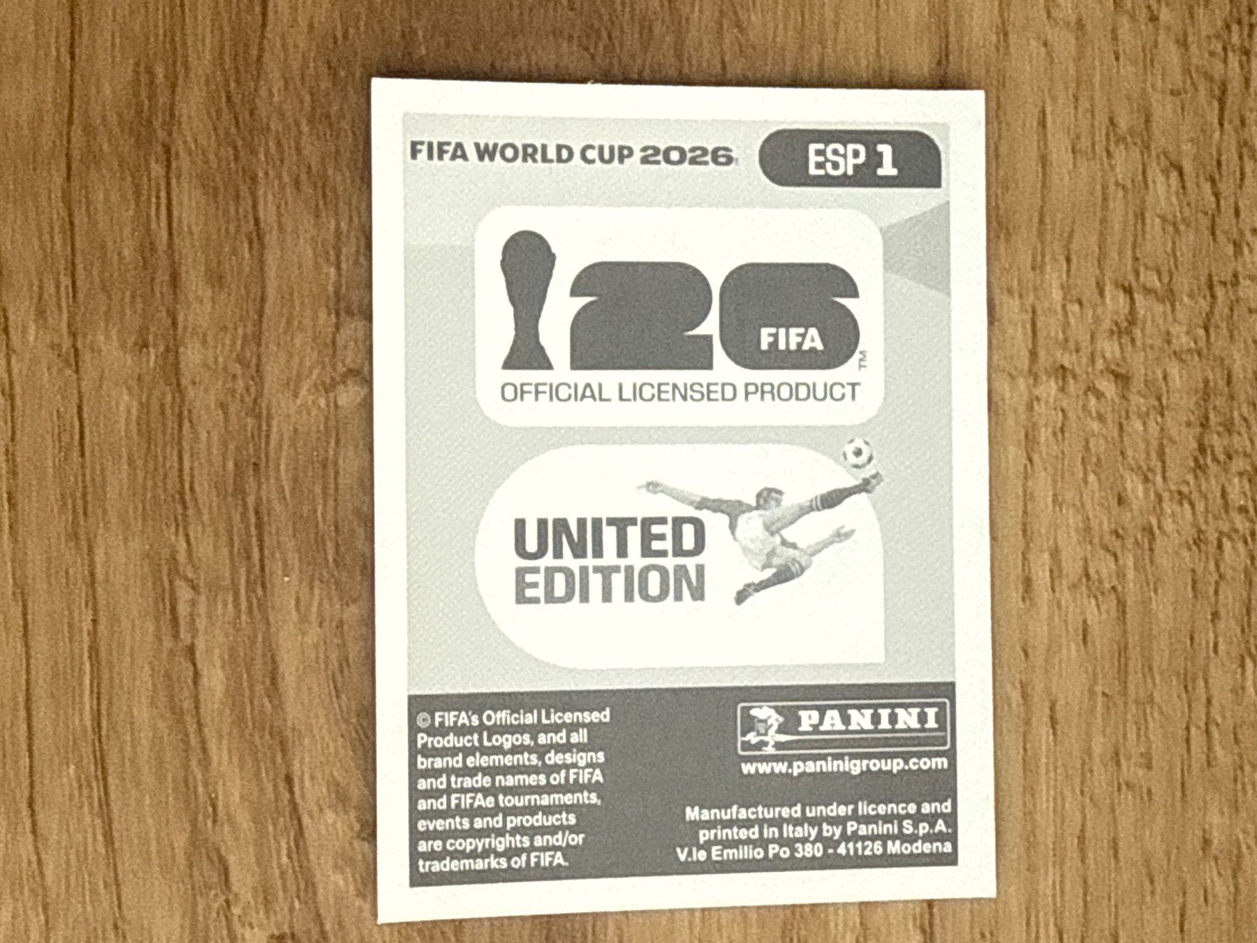 Panini Carte collezionabili: Panini FIFA WM 2026  Sticker Spanien ESP 1 – Usato da Glattbrugg venduto da Schweigmatt 1