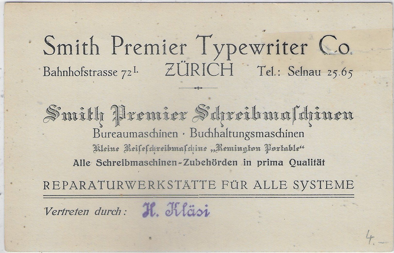 Cartoline postali: Smith Premier No. 60 Schreibmaschine – Difettoso da Ettingen venduto da Kartenplanet 1