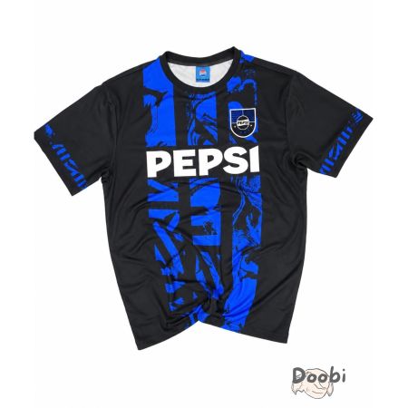 Maillot Pepsi 1898 noir bleu style football  Taille M