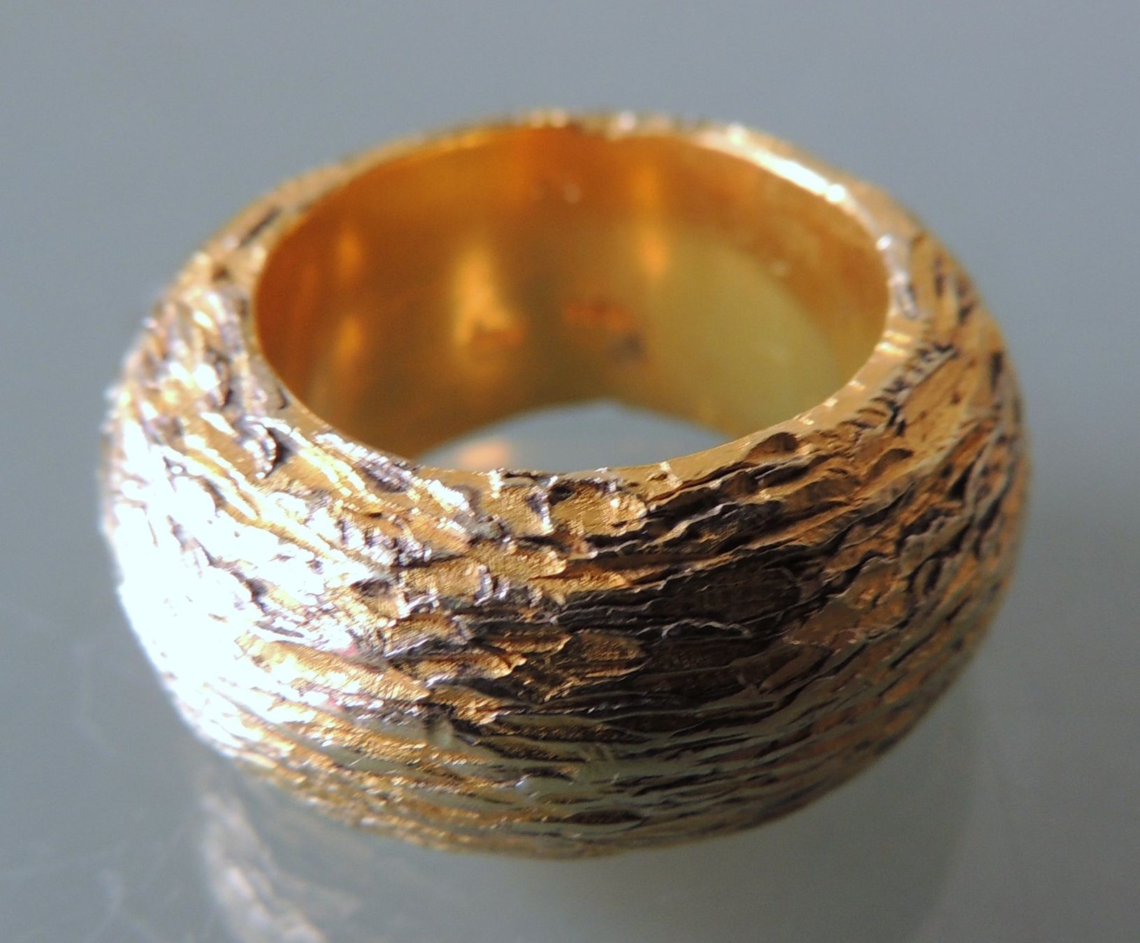 Anelli: Vergoldeter massiver Silber 925 Fingerring – Usato da Waldenburg venduto da schaller707 1