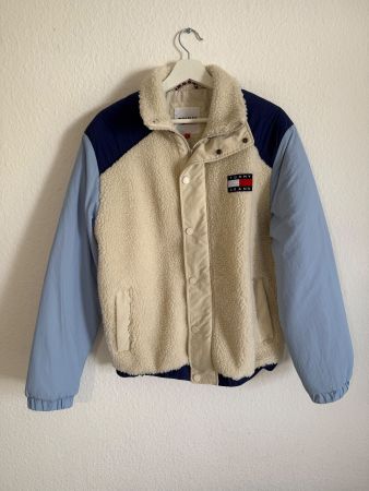 Tommy Hilfiger Herren Jacke Teddy Beige/Blau Gr. S