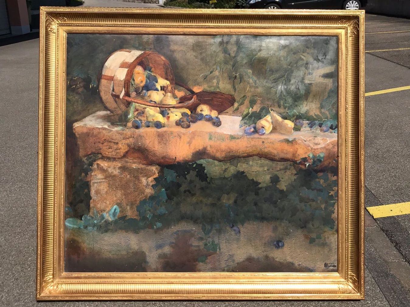 Dipinti: Frank Behrens Früchtestilleben Tempera auf Karton – Usato da Zürich venduto da timeless.tones 2