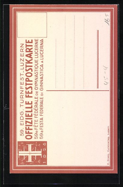 Cartes postales: Luzern, 59. Eidg. Turnfest 1928, Blick v – D'occasion à Berlin par bartko-reher 1