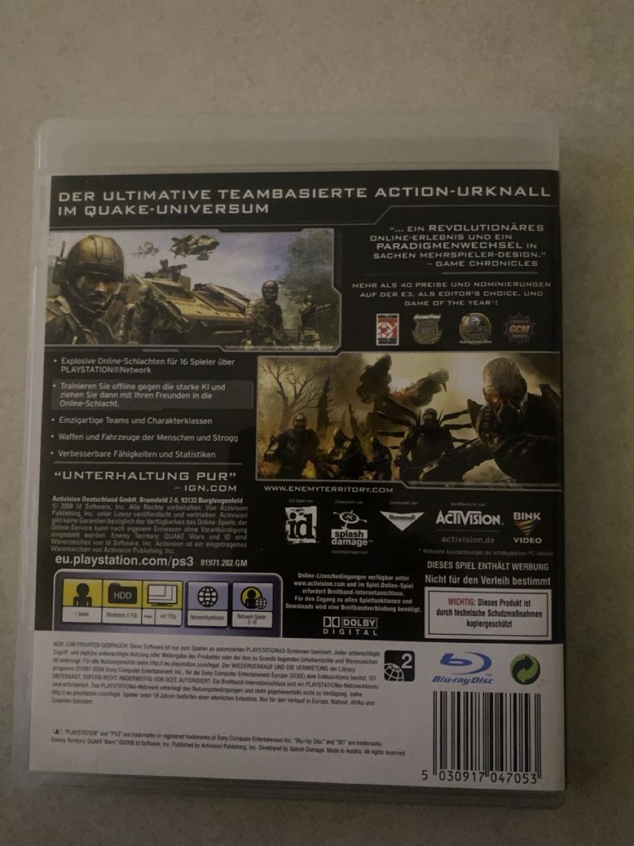 Sony Giochi: Enemy Territory Quake Wars - PS3 – Usato da Suhr venduto da SchnapperCH 1