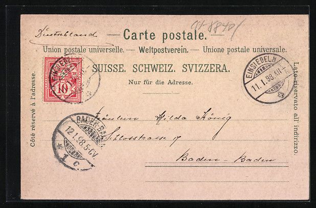Cartoline postali: Litho Einsiedeln, Totalansicht, Kloster – Usato da Berlin venduto da bartko-reher 1