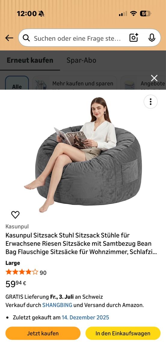 Fauteuils: Sitzsack / Pouf), – Neuf (Voir description) à Luzern par ros_j2rq