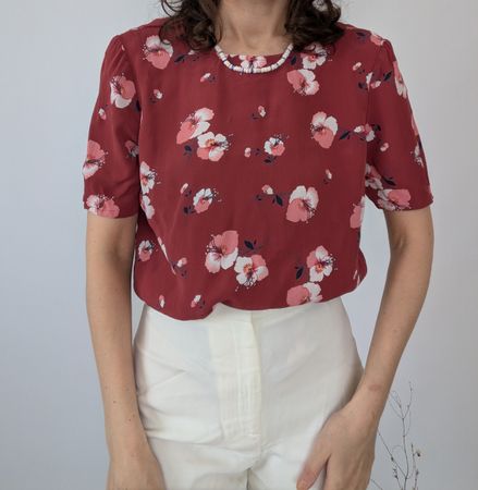 Bluse M&S Collection Blumenmuster rot Grösse S