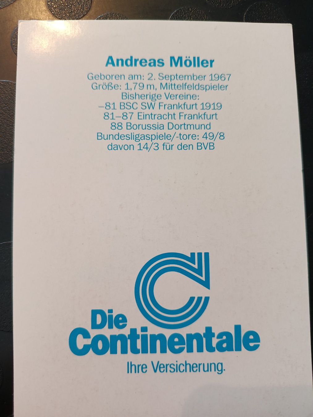 Autogramme: Andreas Möller - Handsigniert BVB Dortmund 80er Jahre – Gebraucht aus Menziken von Artographs 1