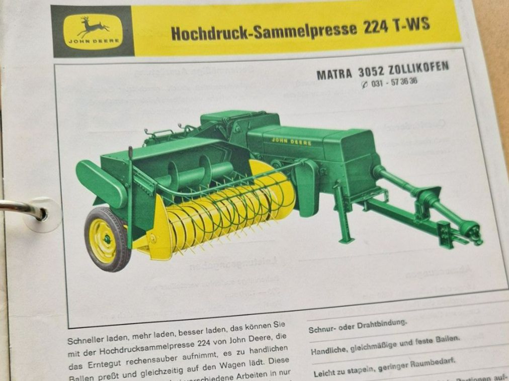John Deere Trattori: Original John Deere Oldtimer Landmaschinen Prospekte – Usato da Dürnten venduto da Bachtel84 4