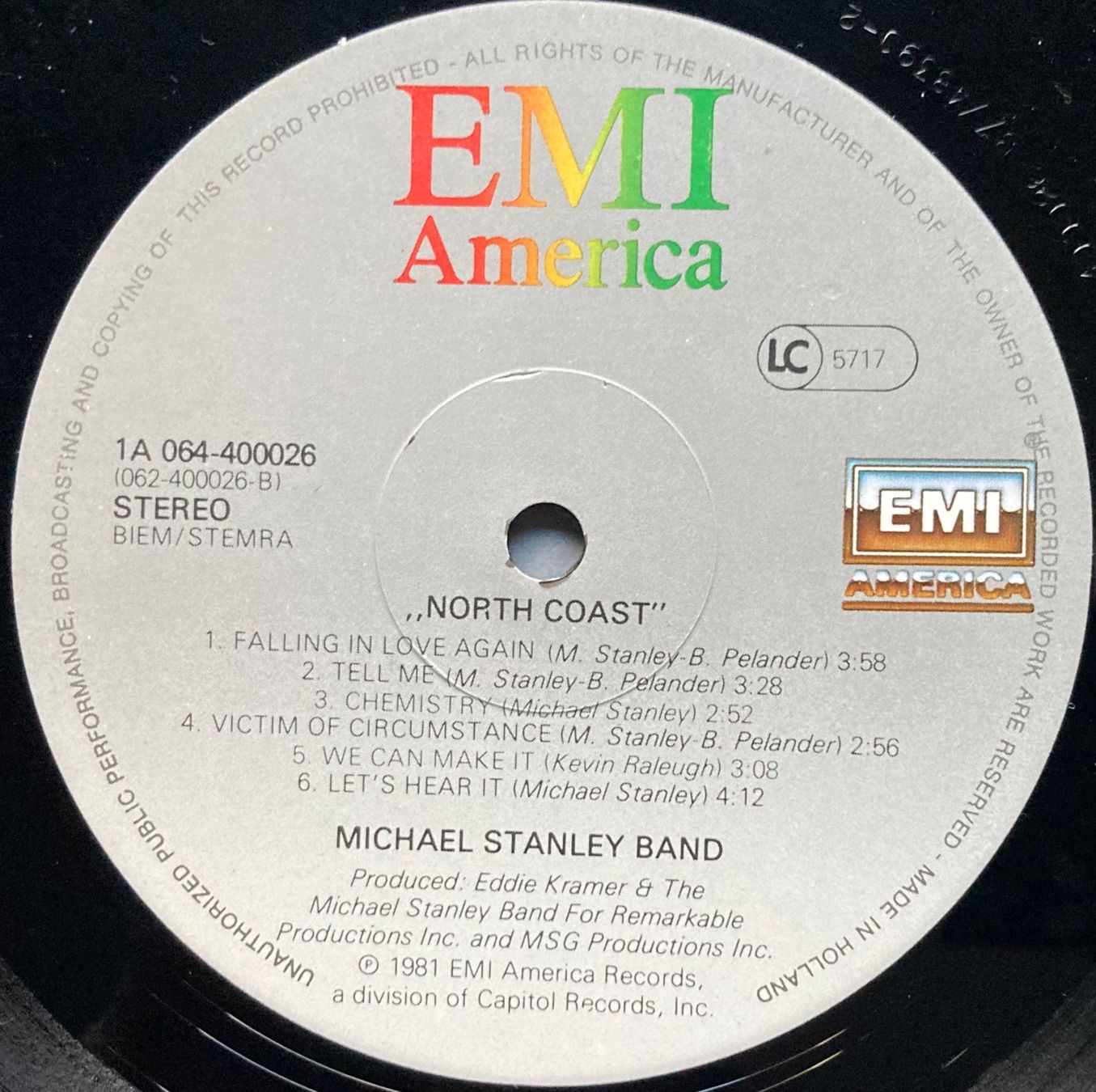 Vinyles: MICHAEL STANLEY BAND - NORTH COAST – D'occasion à Poliez-Pittet par Newtown-Records 3