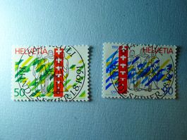 1990 Sonderpostmarken 799-800 Eidgenossenschaft Vollstempel
