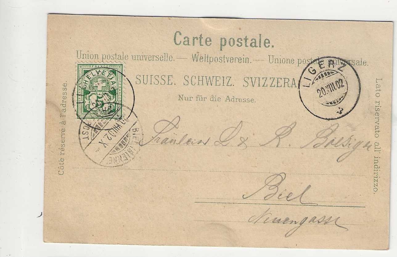 Cartoline postali: St. Petersinsel, Litho, 4- Bild- Litho – Usato da Spiez venduto da Niesen20 1