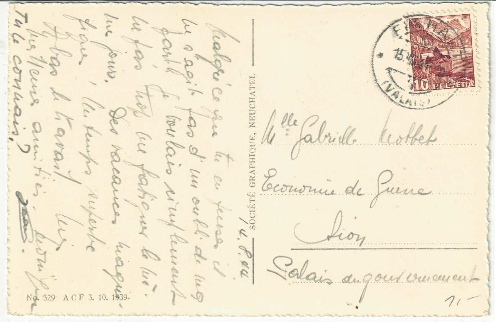 Cartoline postali: Finhaut - Vue generale – Usato da Ettingen venduto da Kartenplanet 1