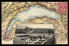 AK Genève, Quai et Pont du Mont-Blanc