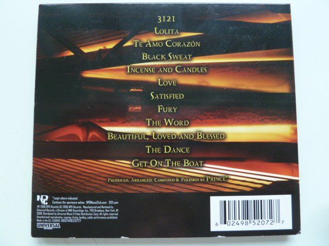 CD: Prince - 3121  (Digipack) – Usato da Au ZH venduto da sikoku 2