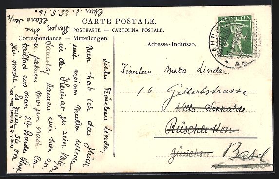 Cartoline postali: AK Chur, Denkmal an Bischöfl. Catedrale – Usato da Berlin venduto da bartko-reher 1