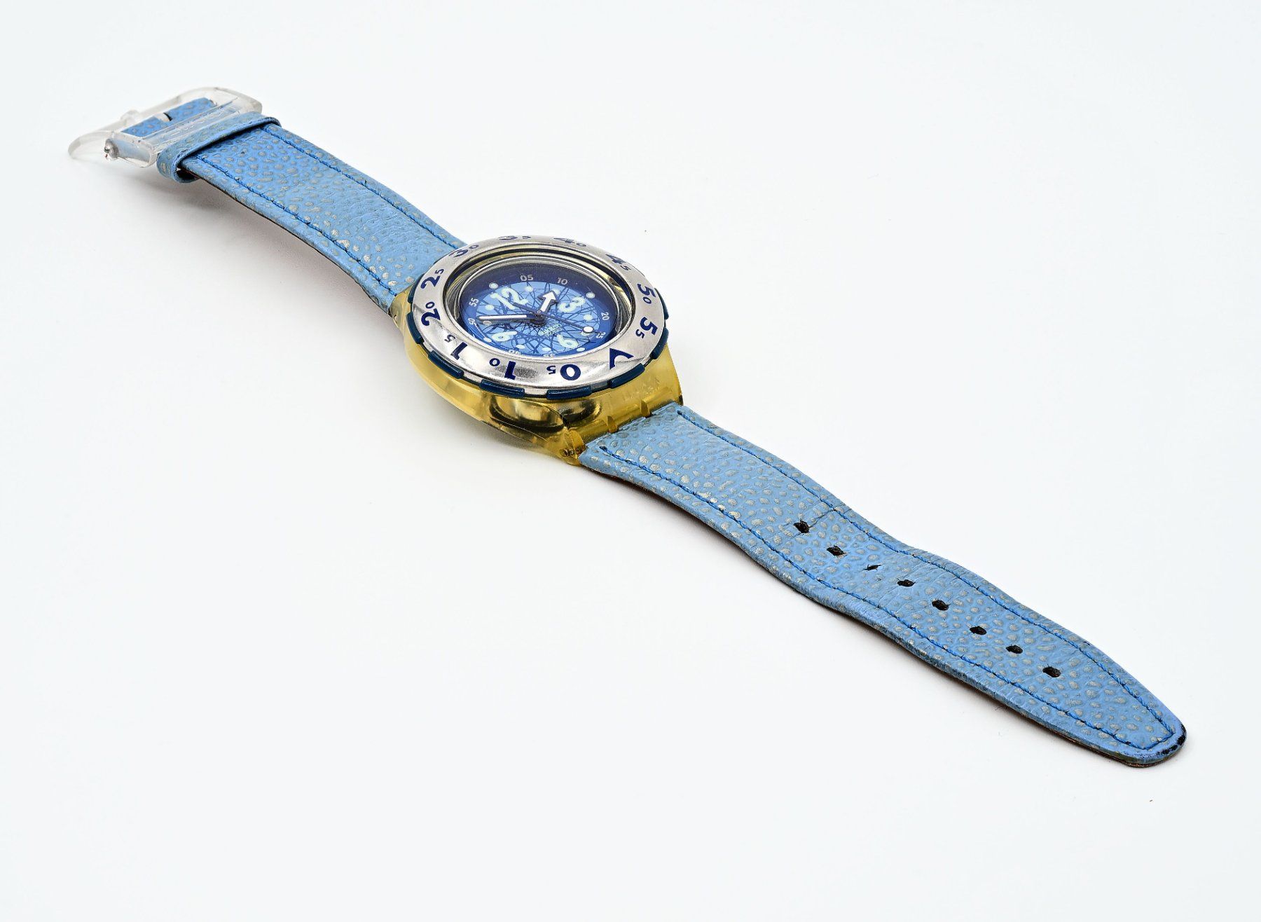 Swatch Orologi: Swatch Scuba 200, Blaues Lederband – Usato da Dürnten venduto da pema28 1