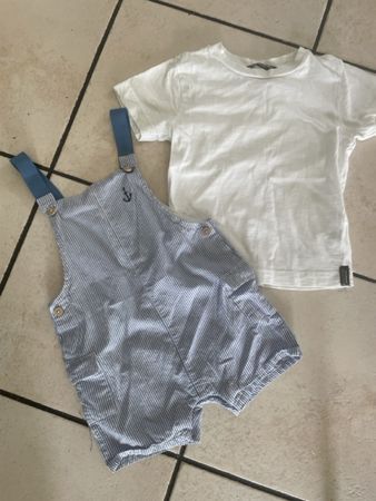 Sommer H&M Set: Latzhose & T-Shirt Gr. 92