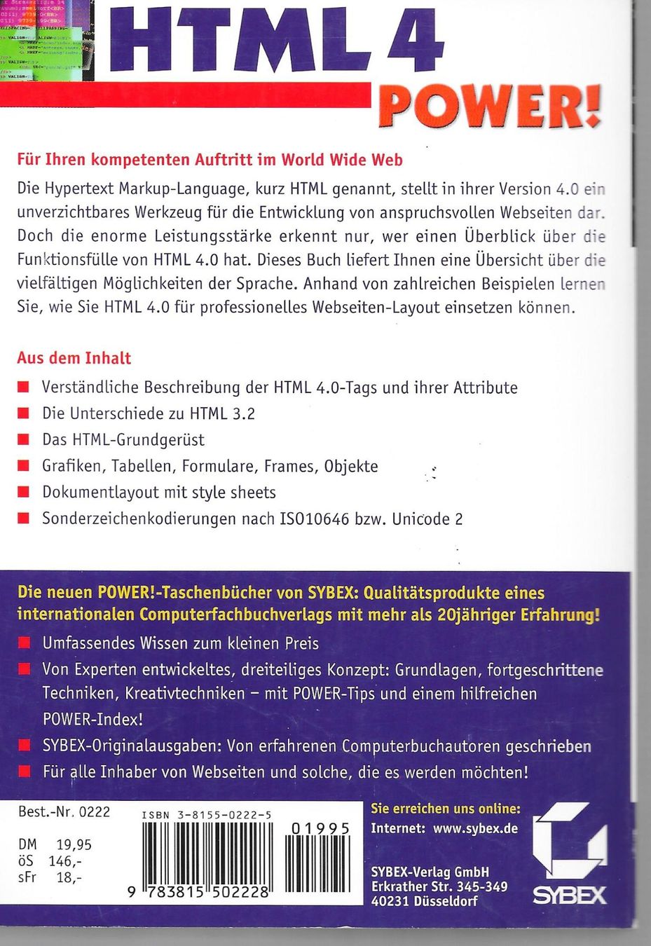 Bücher: HTML 4 Power – Gebraucht aus Lausanne von jag_sj6f 1