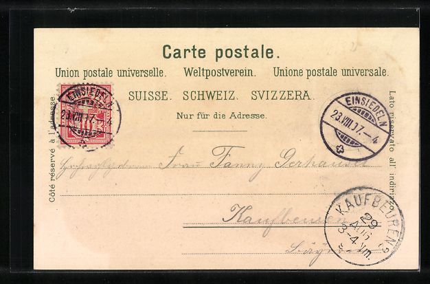 Cartoline postali: Litho Einsiedeln, Kloster, Klosterkirche – Usato da Berlin venduto da bartko-reher 1