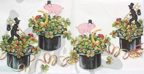 Tovaglioli: Serviette viel glück (d197) 3Stk. – Nuovo (secondo la descrizione) da Schlatt TG venduto da kreativ-atelier