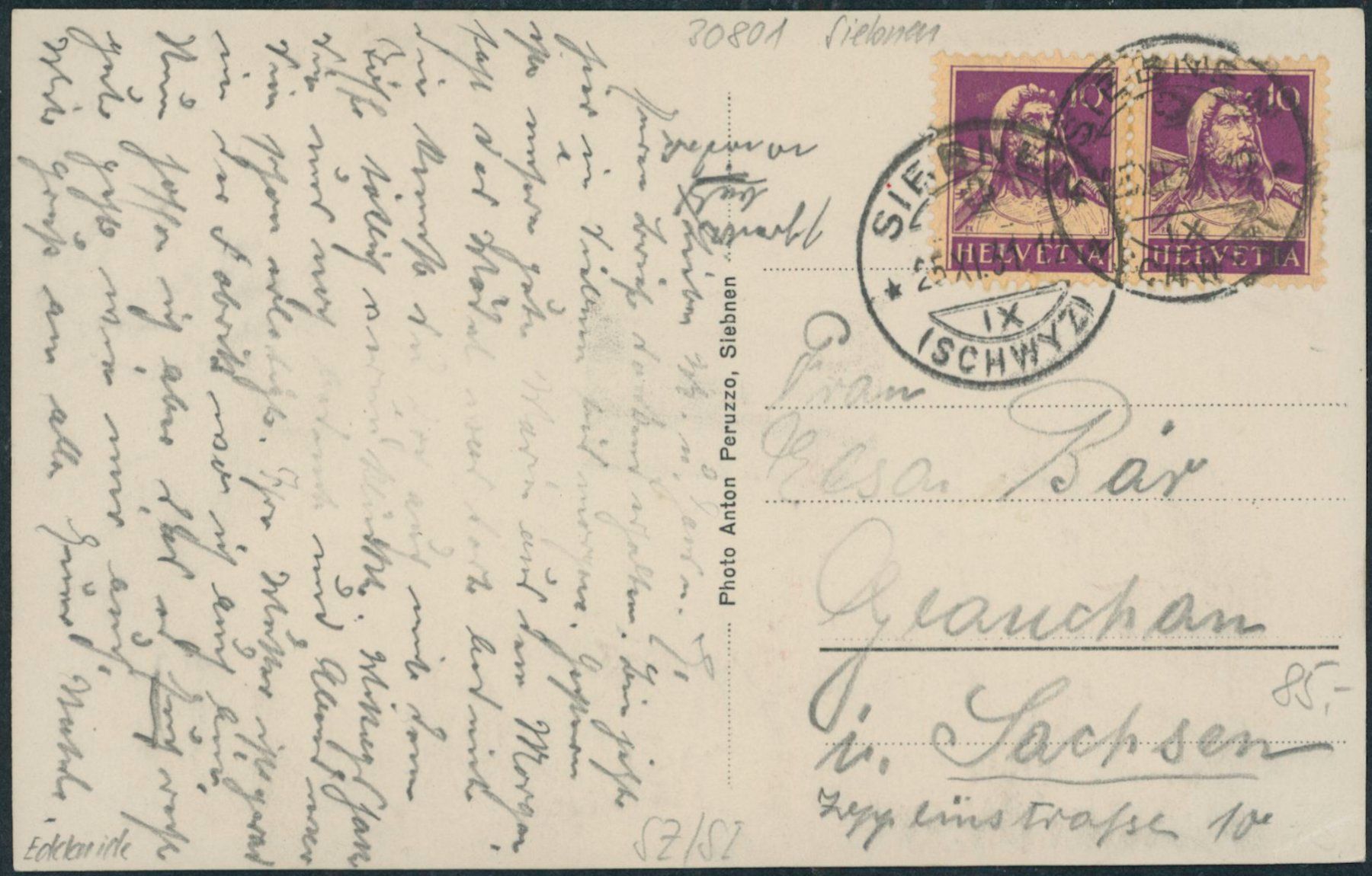 Cartoline postali: SZ Siebnen – Usato da Schindellegi venduto da Jonathan77 1
