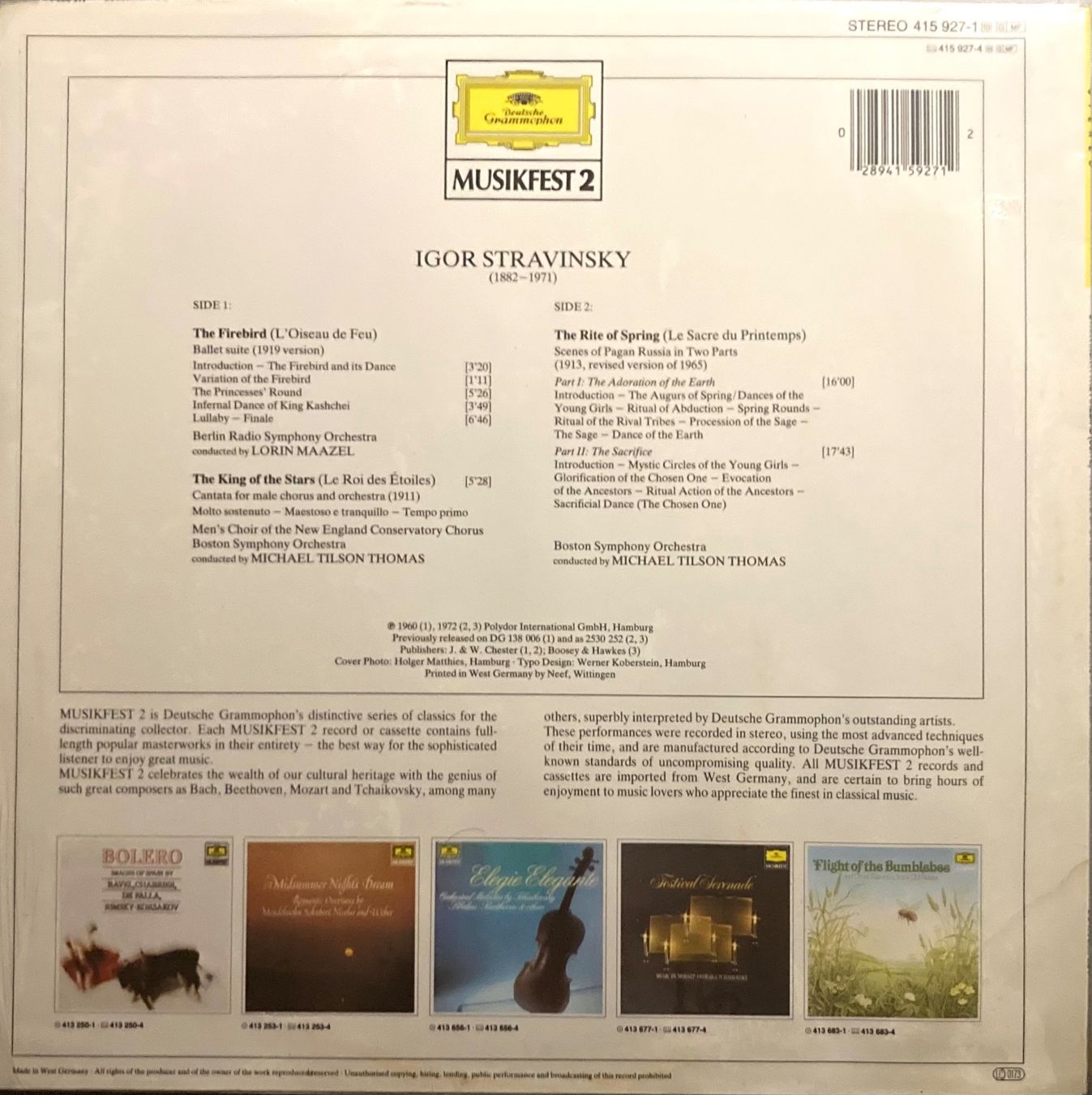 Dischi in vinile: IGOR STRAVINSKY - IGOR STRAVINSKY – Nuovo e nell'imballaggio originale da Poliez-Pittet venduto da Newtown-Records 1