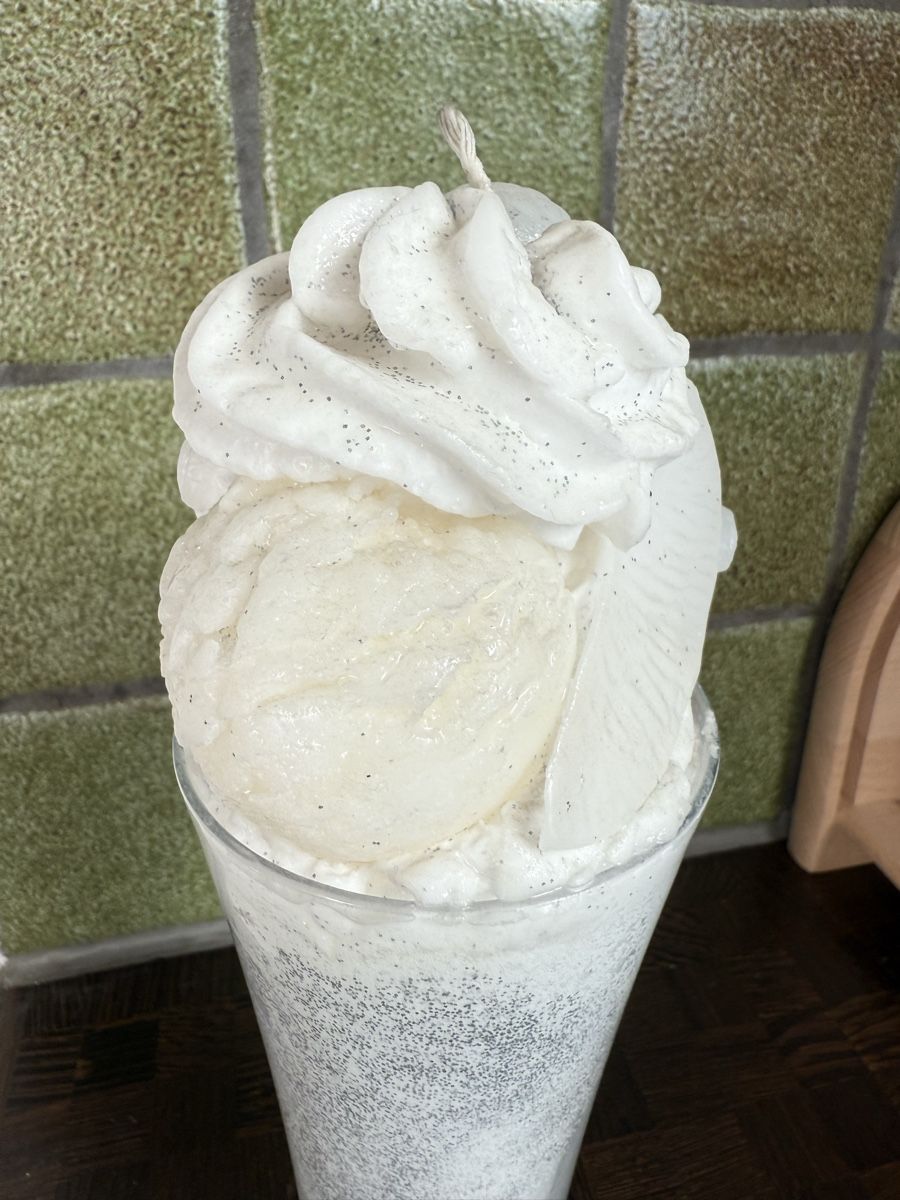 Kerzen: Kerzen-Eisbecher, Geschenkidee Glace Deko weiss Wachs – Gebraucht aus Volketswil von cinicini 6