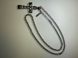 Original POLICE Halskette mit großem Kreuz Anhänger – Edelst