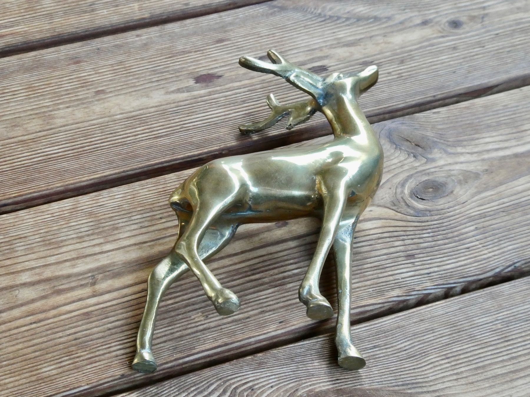 Statuette: kleine Hirschfigur Messingguss poliert – Usato da Lüchingen venduto da Eeizo 7