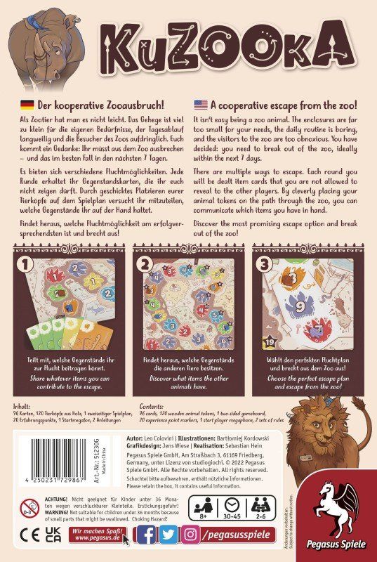 Pegasus Spiele Giochi: Spiel KuZOOka – Nuovo e nell'imballaggio originale da Uster venduto da Ludit 1