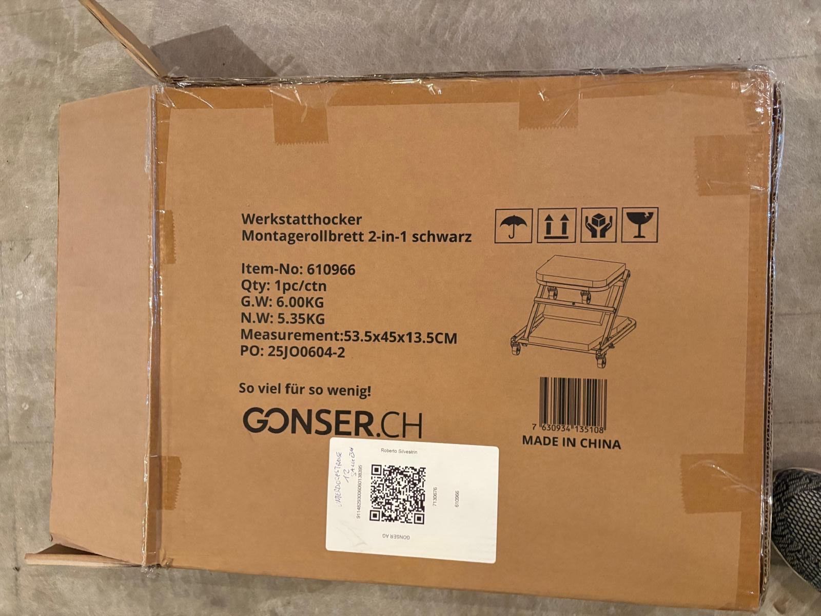 Hocker: Werkstatthocker 2-in-1 CONSER.CH schwarz neu – Neu und originalverpackt aus Visp von mbb_xs75 1