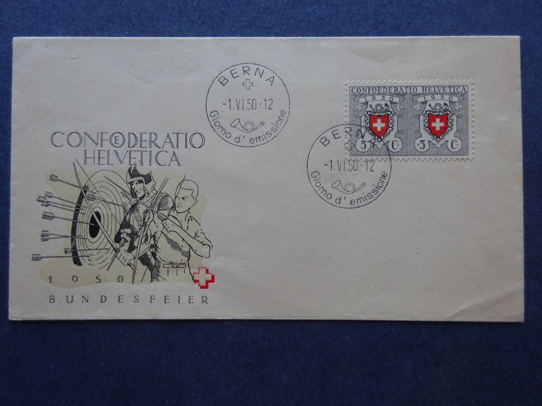 Tutti i francobolli: 1950 Pro Patria B46  FDC BERNA - Illustriert - – Usato da Appenzell-Steinegg venduto da adi1975 1