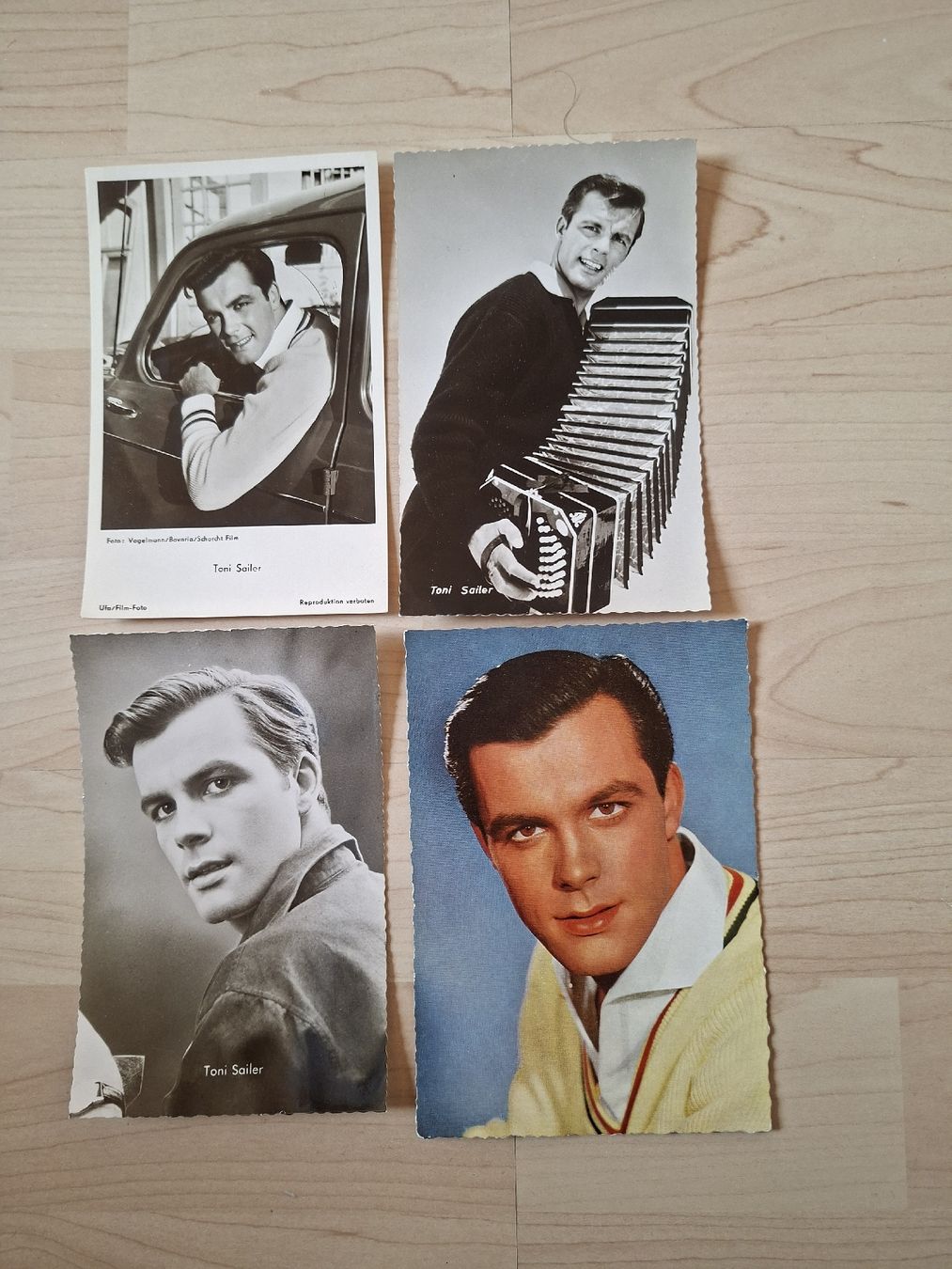 Cartoline postali: Toni Sailer - 4 Originale Postkarten – Usato da Siebnen venduto da Leissav