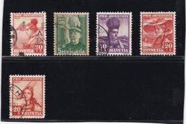 Timbres suisses Pro Juventute 1938-1939-1940