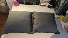 Kissen 2er Set anthrazit 37x37x15 cm