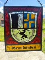Kanton Graubünden Wappenscheibe Bleiverglasung