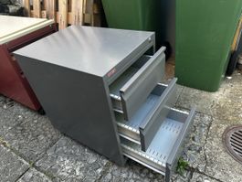 Rollcontainer SARA 3 Schubladen Metall grau guter Zustand