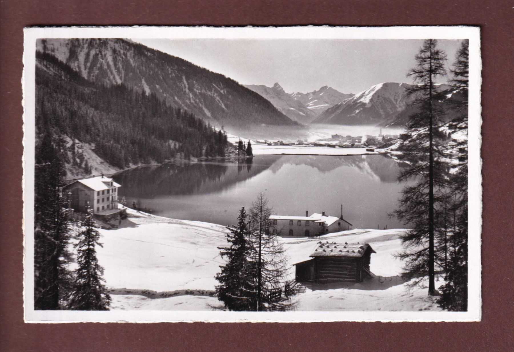 Cartoline postali: DAVOS - Davosersee - 1955 – Usato da Pully venduto da nicecards