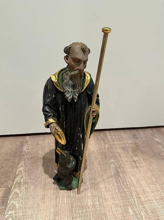 Statuette: Alte Heiligenfigur / Mönch mit Stab – Usato da Goldach venduto da Fox_Man