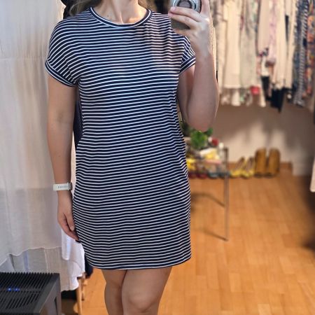 Gestreiftes Kleid mit Taschen Gr. 38/40