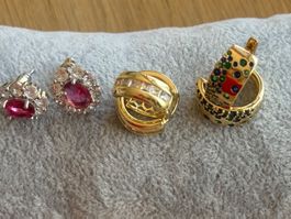 Luxus Elegante Ohrstecker Ohrschmuck  Farbe: Gold Zirkonia