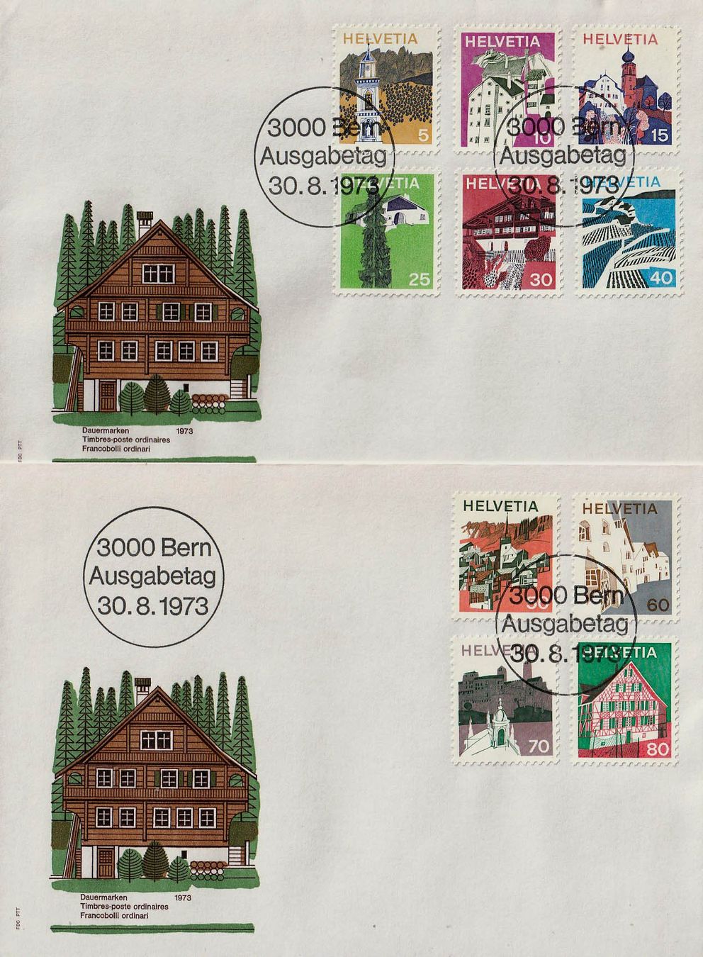 Tutti i francobolli: 1973 Landschaftsbilder ETS – Usato da Arlesheim venduto da gaugi43