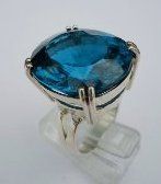 Bagues: Ring mit grossem blauen Topas Silber Grösse 55 – Neuf (Voir description) à Zürich par ben_mn5h