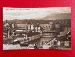 1914 / Genève - Les Ponts et le Mont Blanc / Tram