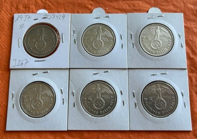 Tutti le monete: 5 Reichsmark Serie 1937 – Usato da Oberengstringen venduto da Meisterpropper 1