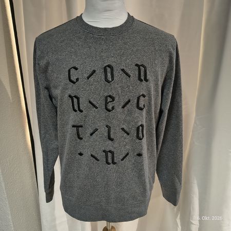 Herren Pullover H&M grau mit Aufdruck Grösse L