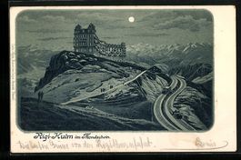 Lithographie Rigi-Kulm, Hotel, 1901