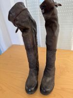 Stiefel, Leder, dunkelgrau, Grösse 39